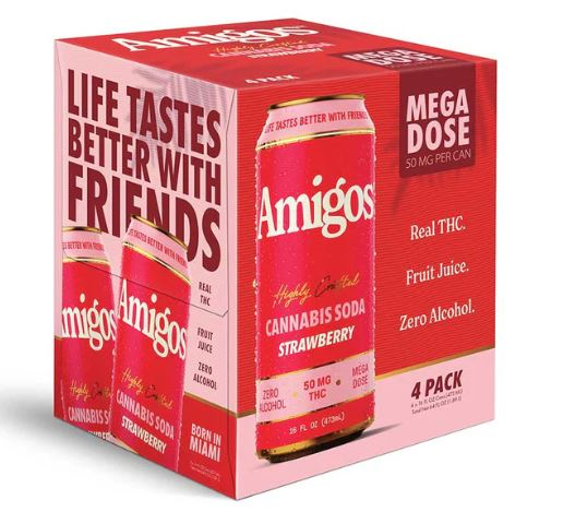 4PK - Amigos THC soda - 50mg 