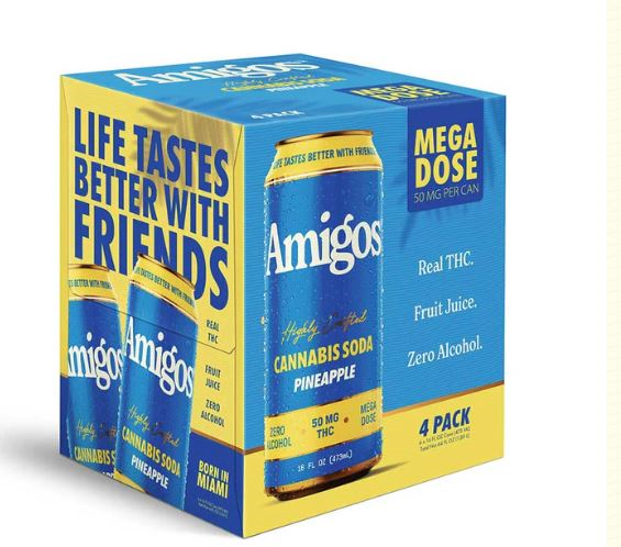 4PK - Amigos - 50MG THC Soda