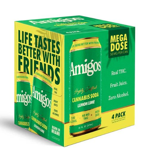 4PK - Amigos - 50MG THC Soda